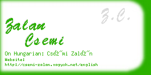 zalan csemi business card